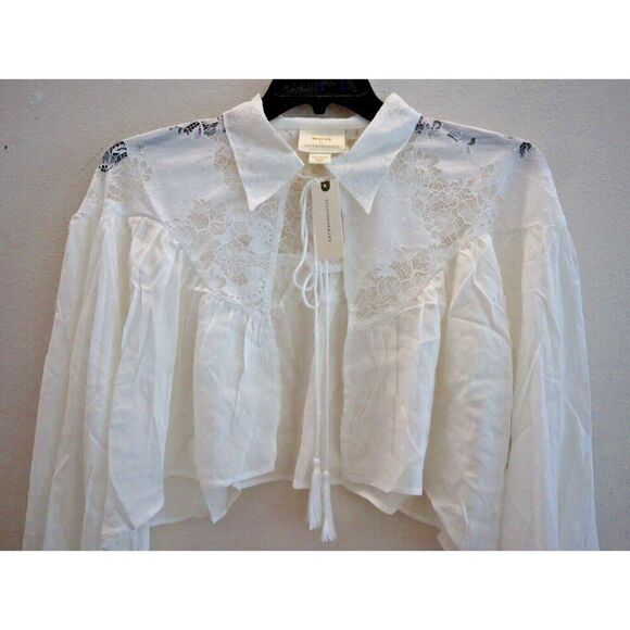 Maeve x Anthropologie 046256 Women's One Size White Cropped Lace Shrug - Picture 7 of 14